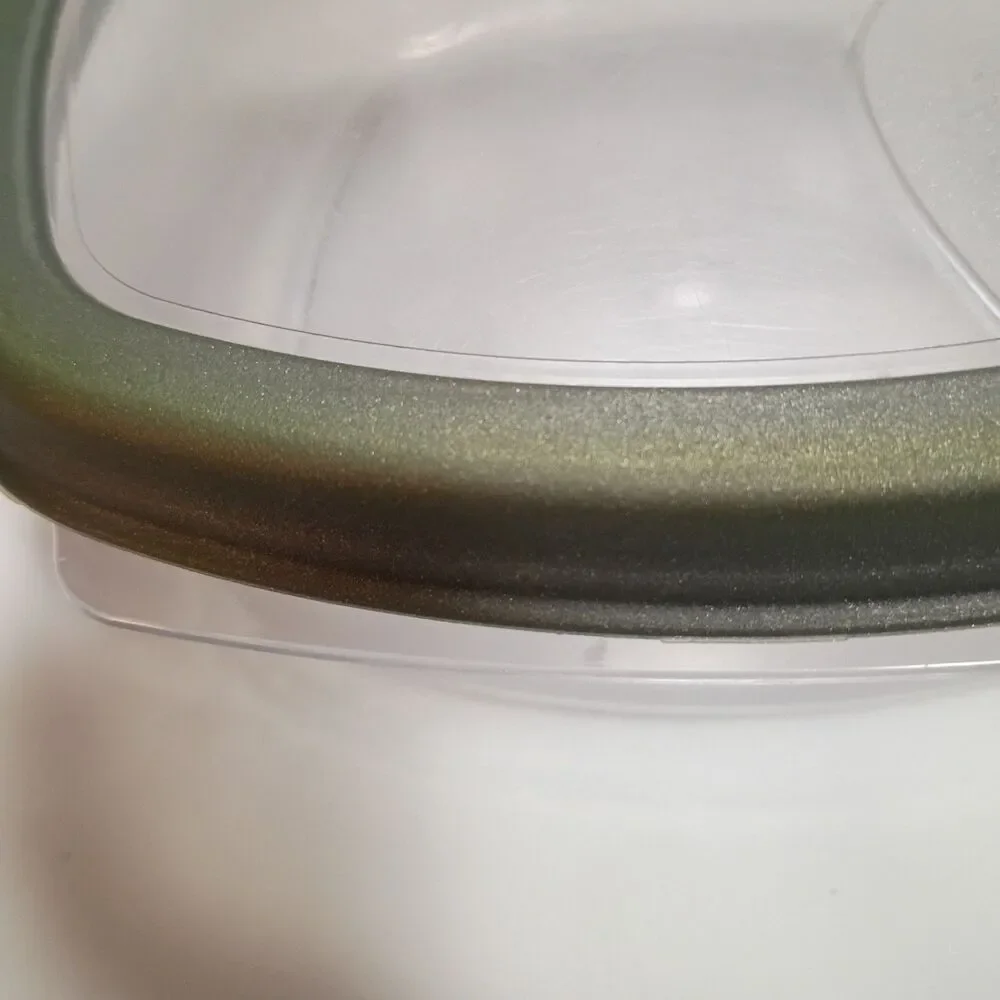 Rubbermaid Stain Shield Storage Green 3 Containers 1-3.2 & 2-2.1 Cups Square+Lid